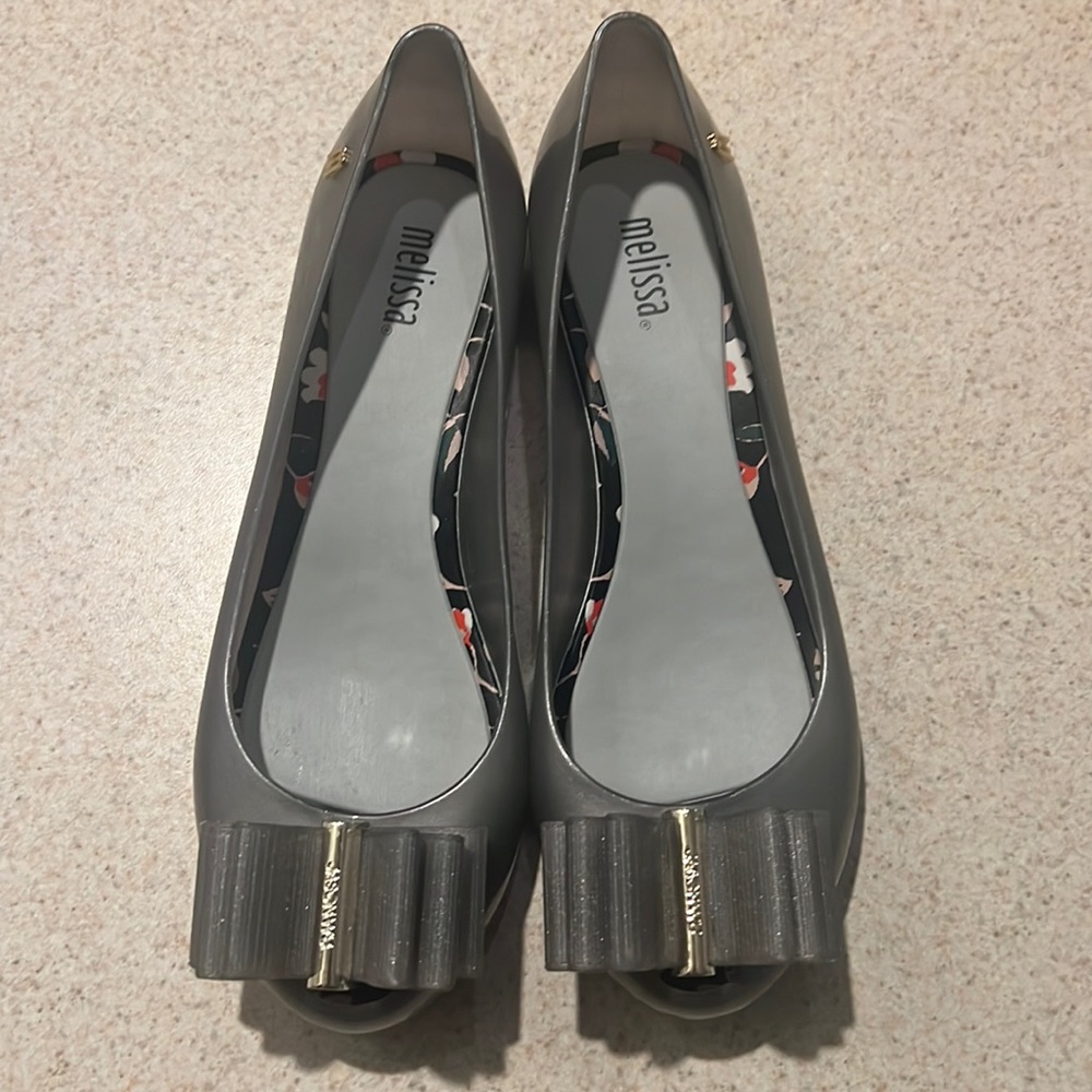 Melissa Silver Jelly Flats